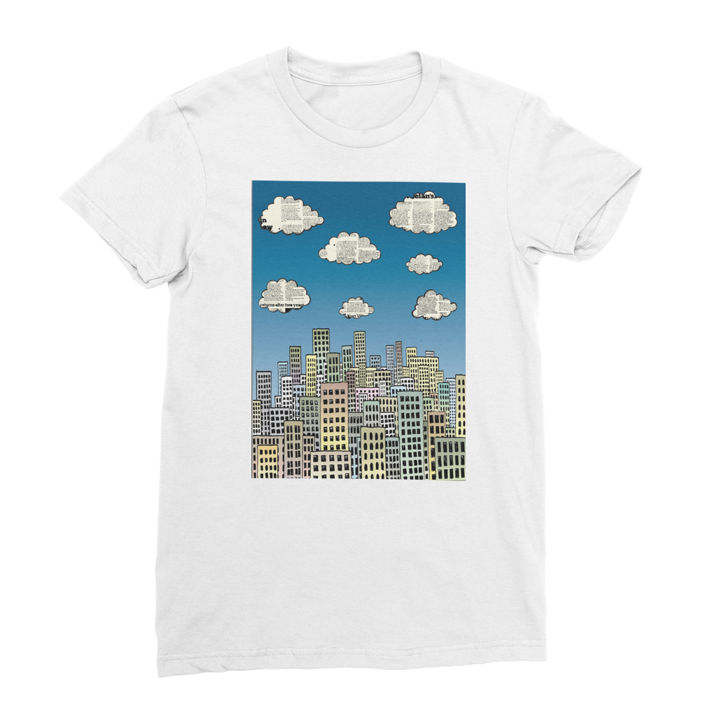 VIRGIN TEEZ Women T-Shirt White / Female / S The city of paper clouds Classic Women's T-Shirt