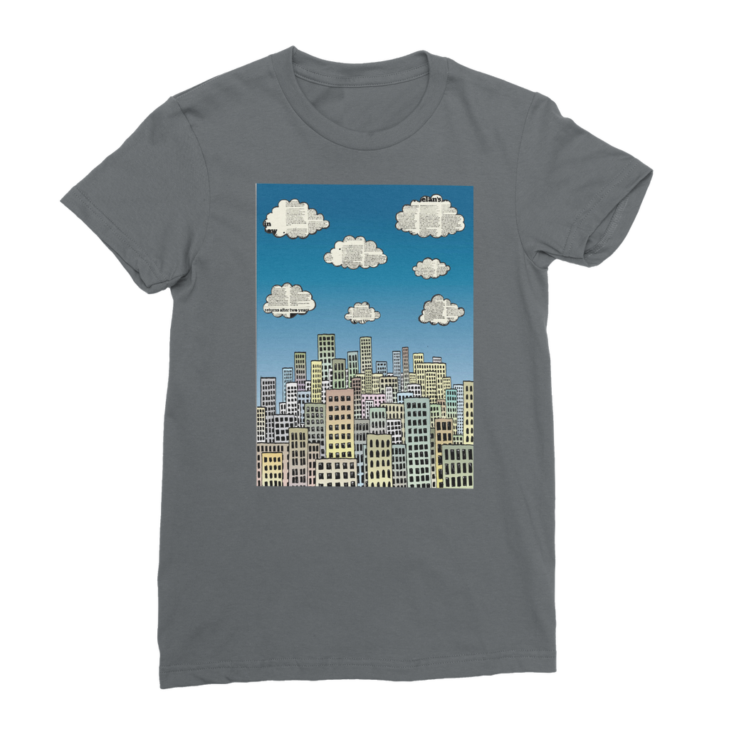 VIRGIN TEEZ Women T-Shirt Dark Grey / Female / S The city of paper clouds Classic Women's T-Shirt