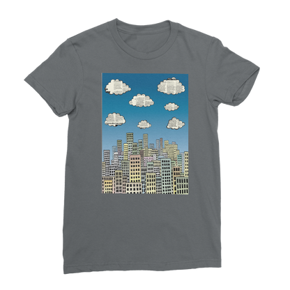 VIRGIN TEEZ Women T-Shirt Dark Grey / Female / S The city of paper clouds Classic Women's T-Shirt