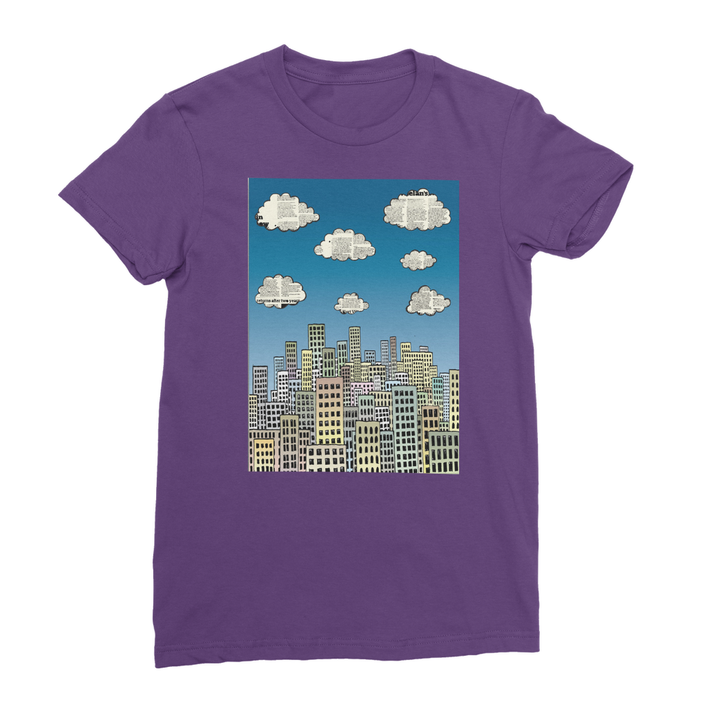 VIRGIN TEEZ Women T-Shirt Purple / Female / S The city of paper clouds Classic Women's T-Shirt