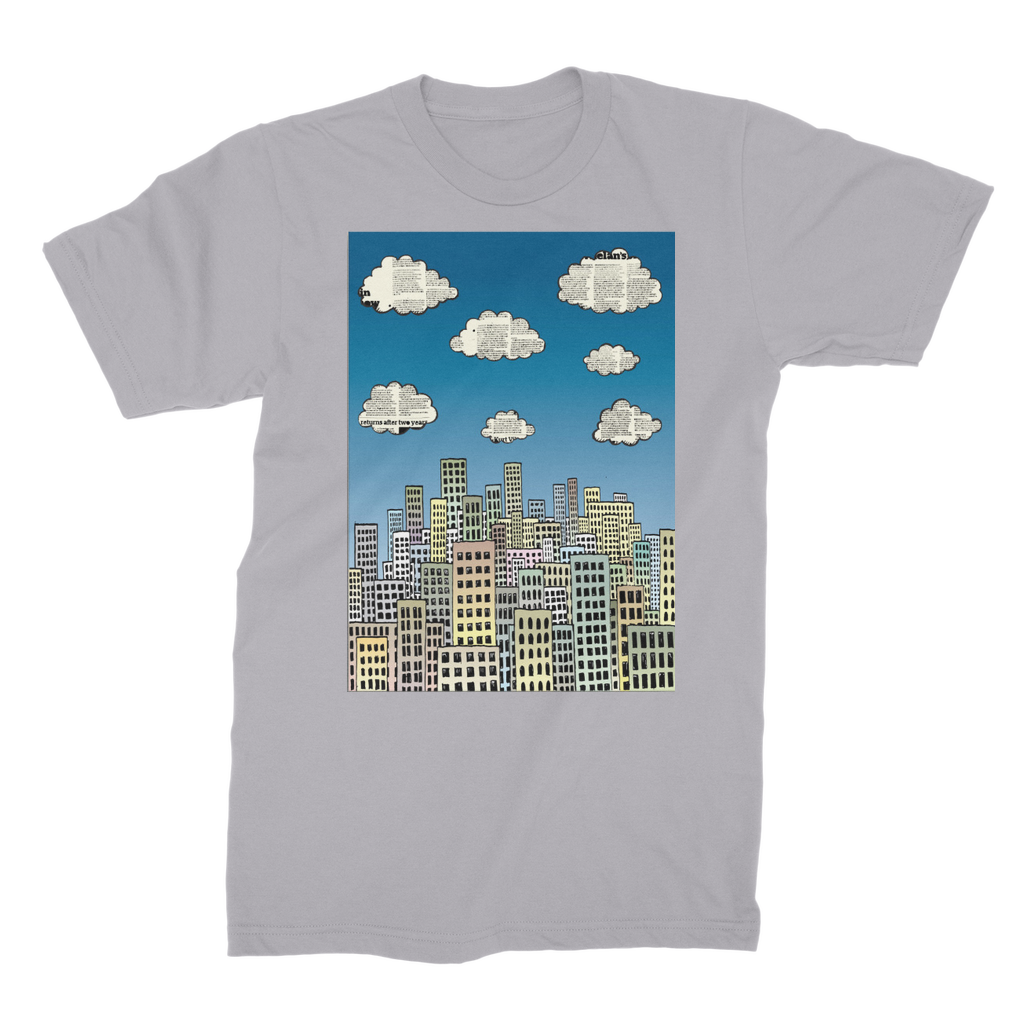 VIRGIN TEEZ Men T-Shirts Light Grey / Male / S The city of paper clouds Premium Jersey Men's T-Shirt