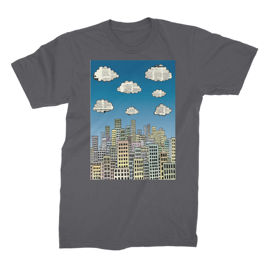 VIRGIN TEEZ Men T-Shirts Dark Grey / Male / S The city of paper clouds Premium Jersey Men's T-Shirt