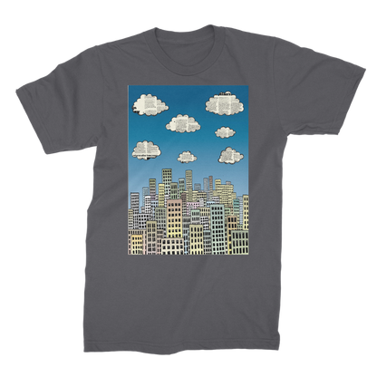 VIRGIN TEEZ Men T-Shirts Dark Grey / Male / S The city of paper clouds Premium Jersey Men's T-Shirt