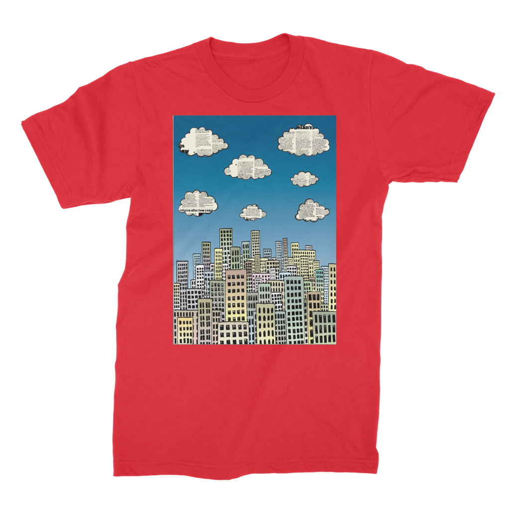 VIRGIN TEEZ Men T-Shirts Red / Male / S The city of paper clouds Premium Jersey Men's T-Shirt