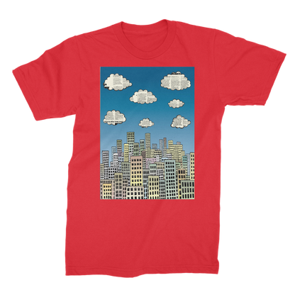 VIRGIN TEEZ Men T-Shirts Red / Male / S The city of paper clouds Premium Jersey Men's T-Shirt