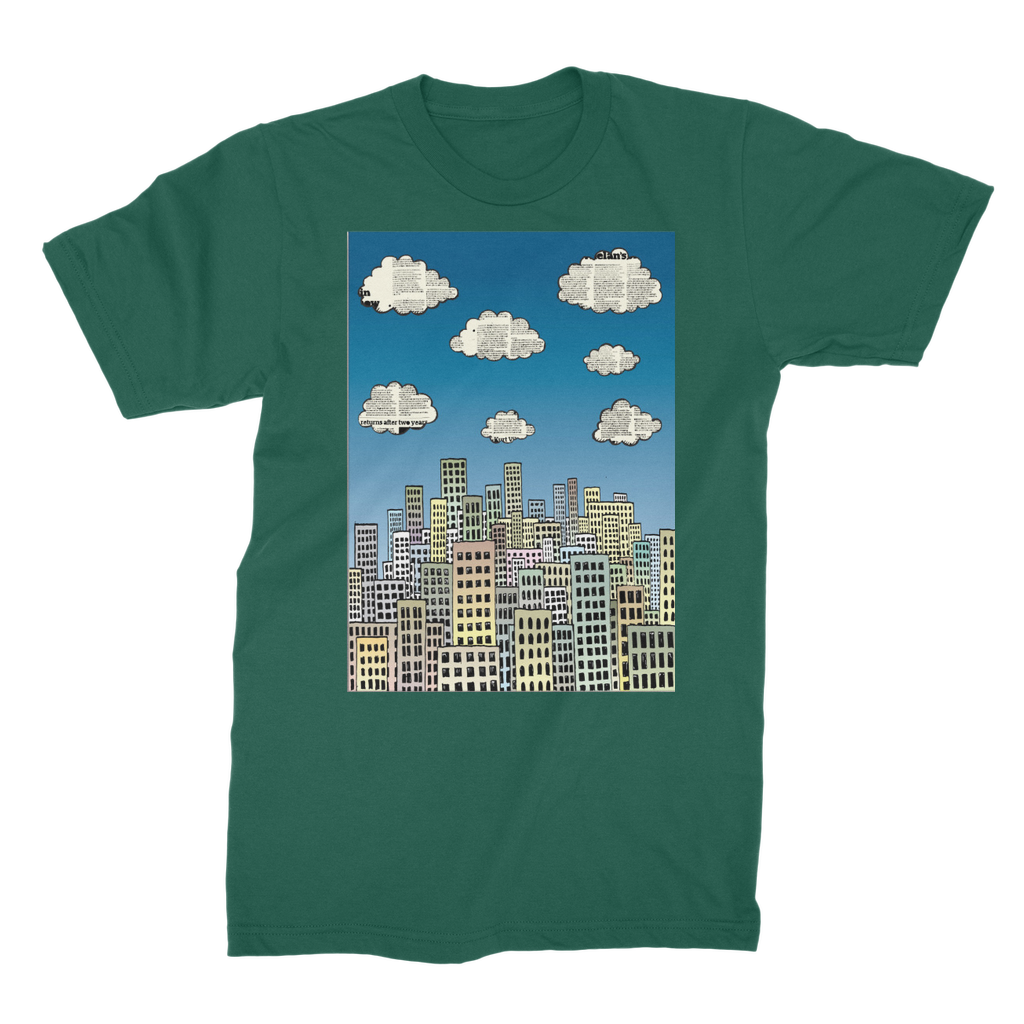 VIRGIN TEEZ Men T-Shirts Dark Green / Male / S The city of paper clouds Premium Jersey Men's T-Shirt