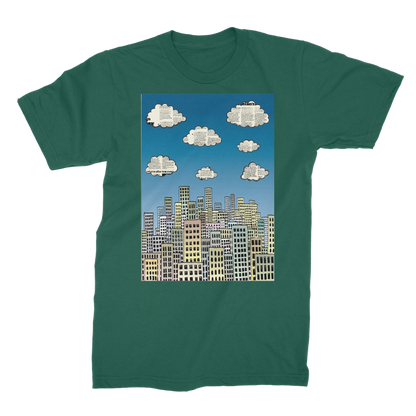 VIRGIN TEEZ Men T-Shirts Dark Green / Male / S The city of paper clouds Premium Jersey Men's T-Shirt