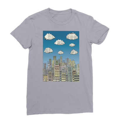 VIRGIN TEEZ Women T-Shirt Light Grey / Female / S The city of paper clouds Premium Jersey Women's T-Shirt