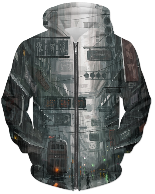 Virgin Teez Sublimation Hoodie The City UNISEX ZIP HOODIE