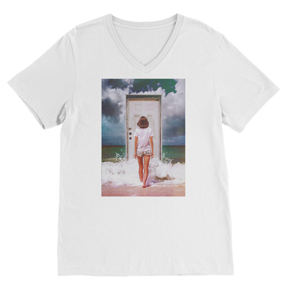 VIRGIN TEEZ Men T-Shirts White / Unisex / S The Door Premium V-Neck T-Shirt