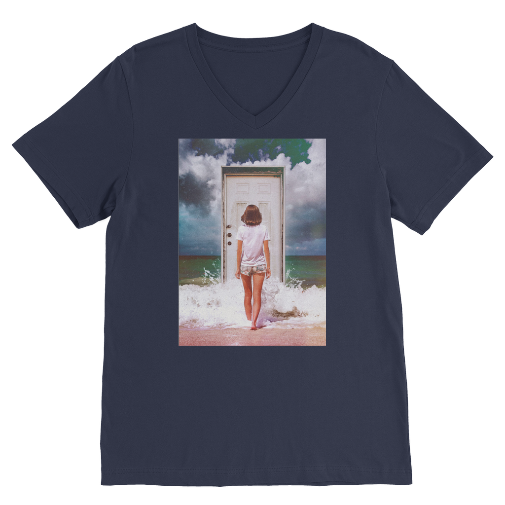 VIRGIN TEEZ Men T-Shirts Navy / Unisex / S The Door Premium V-Neck T-Shirt