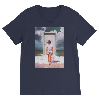 VIRGIN TEEZ Men T-Shirts Navy / Unisex / S The Door Premium V-Neck T-Shirt