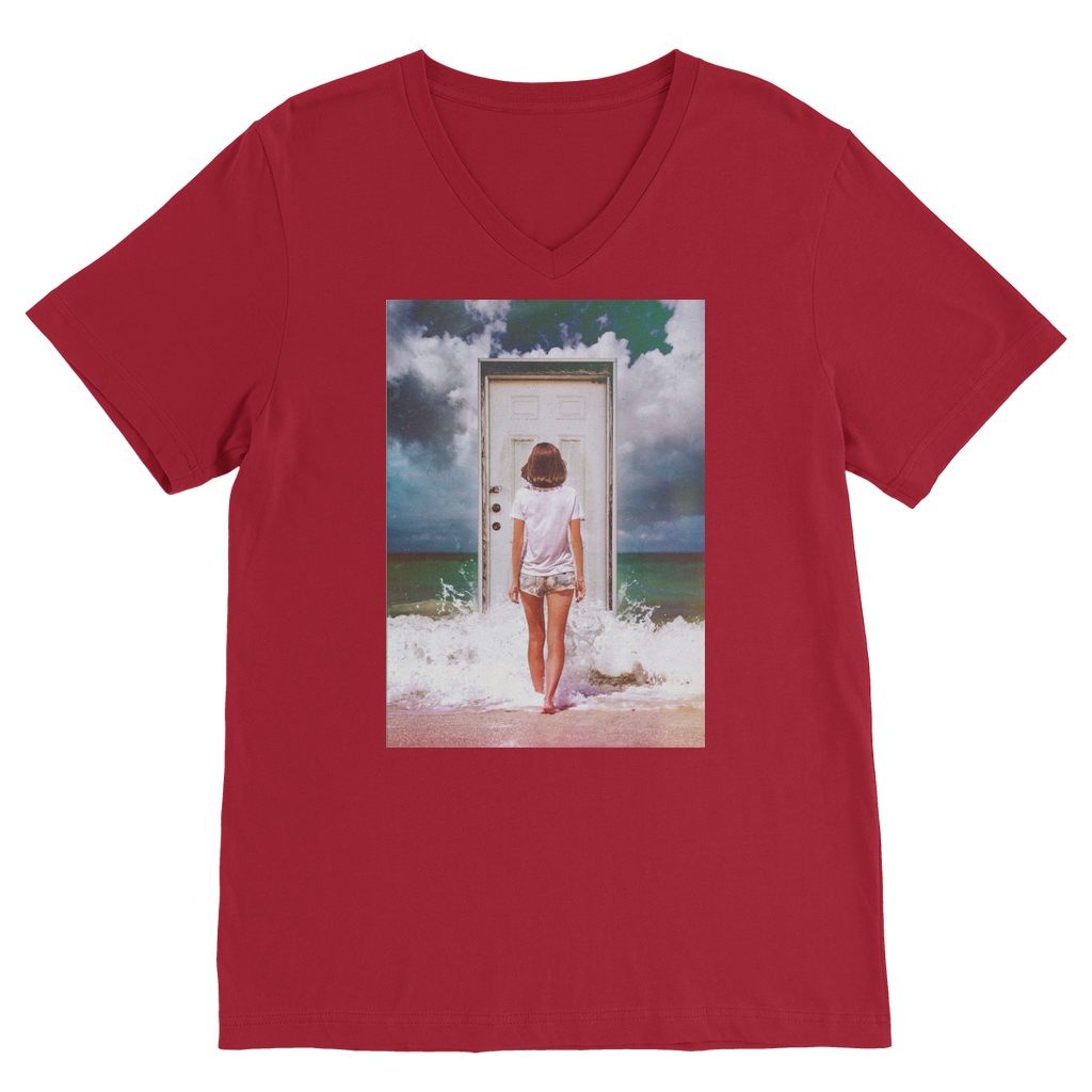 VIRGIN TEEZ Men T-Shirts Red / Unisex / S The Door Premium V-Neck T-Shirt