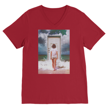 VIRGIN TEEZ Men T-Shirts Red / Unisex / S The Door Premium V-Neck T-Shirt