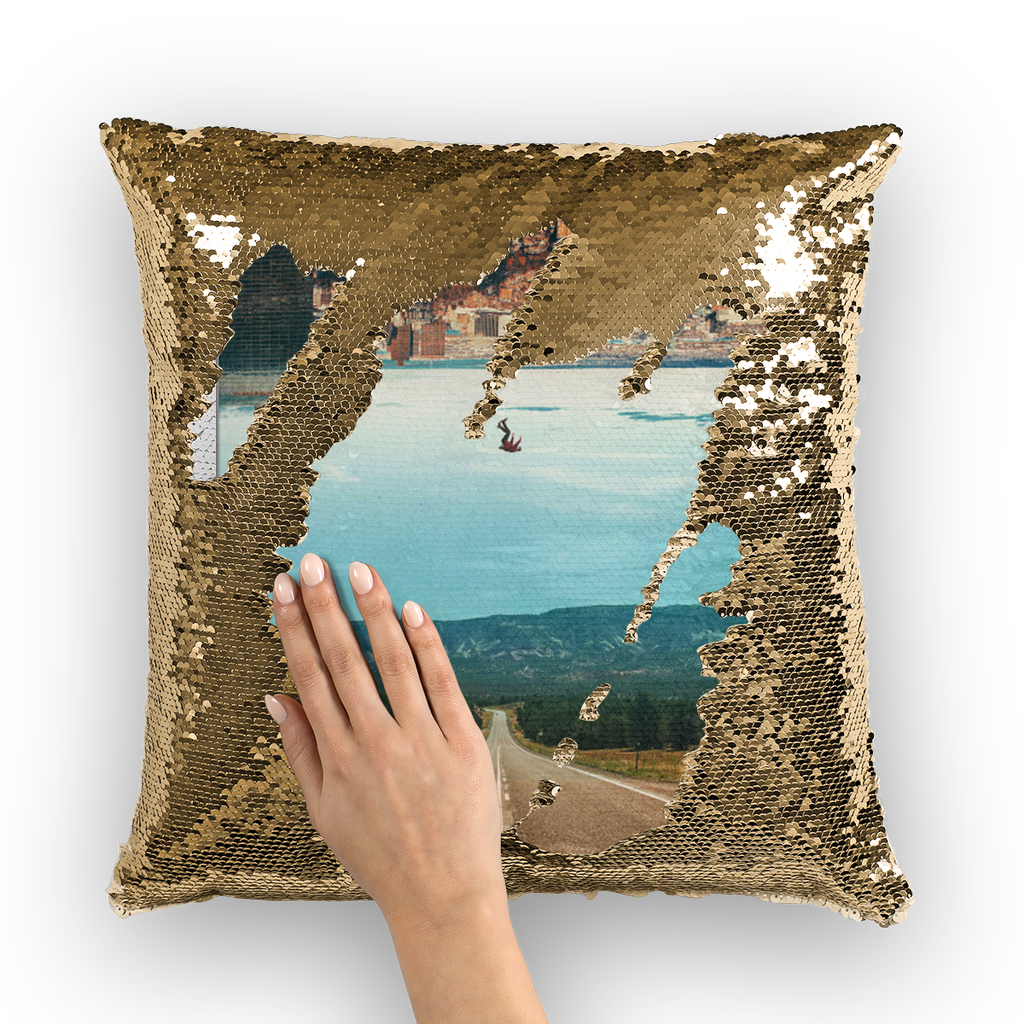 VIRGIN TEEZ Sequin Cover Gold / White The Dropout Sequin Cushion Cover