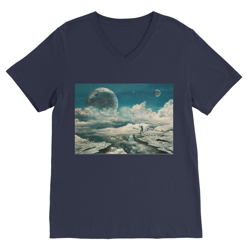 VIRGIN TEEZ Men T-Shirts Navy / Unisex / S The explorer Premium V-Neck T-Shirt