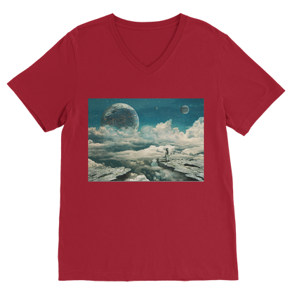 VIRGIN TEEZ Men T-Shirts Red / Unisex / S The explorer Premium V-Neck T-Shirt