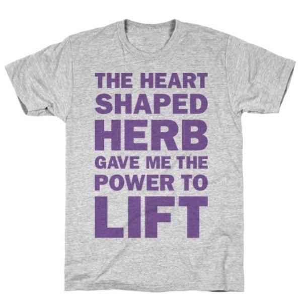 GYM FIT T-SHIRT THE HEART SHAPED HERB GAVE GREY T-SHIRT