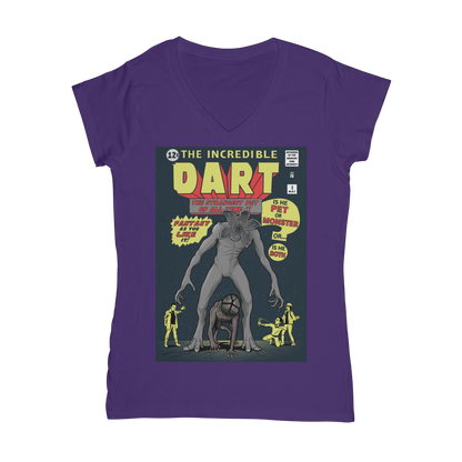 VIRGIN TEEZ Women T-Shirt Purple / Female / S The Incredible Dart Classic Women's V-Neck T-Shirt