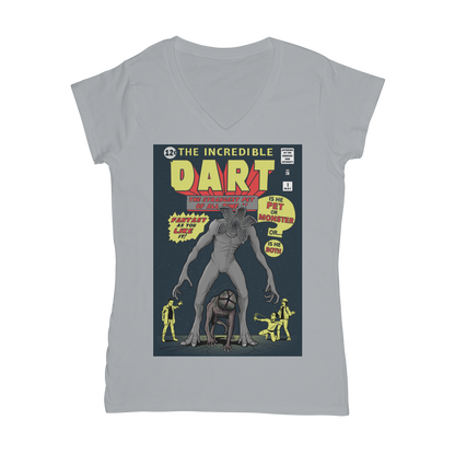 VIRGIN TEEZ Women T-Shirt Light Grey / Female / S The Incredible Dart Classic Women's V-Neck T-Shirt