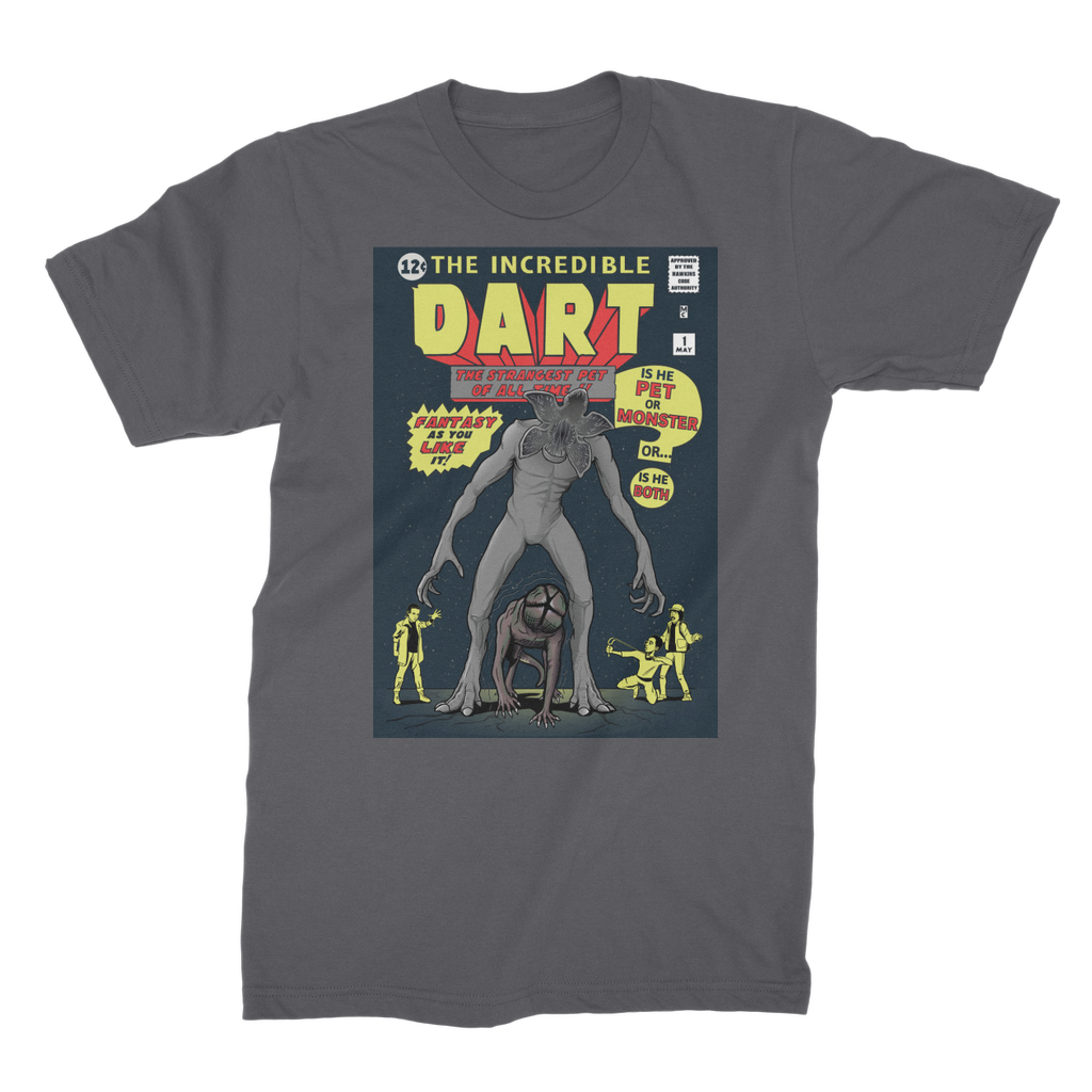 VIRGIN TEEZ Men T-Shirts Dark Grey / Male / S The Incredible Dart Premium Jersey Men's T-Shirt