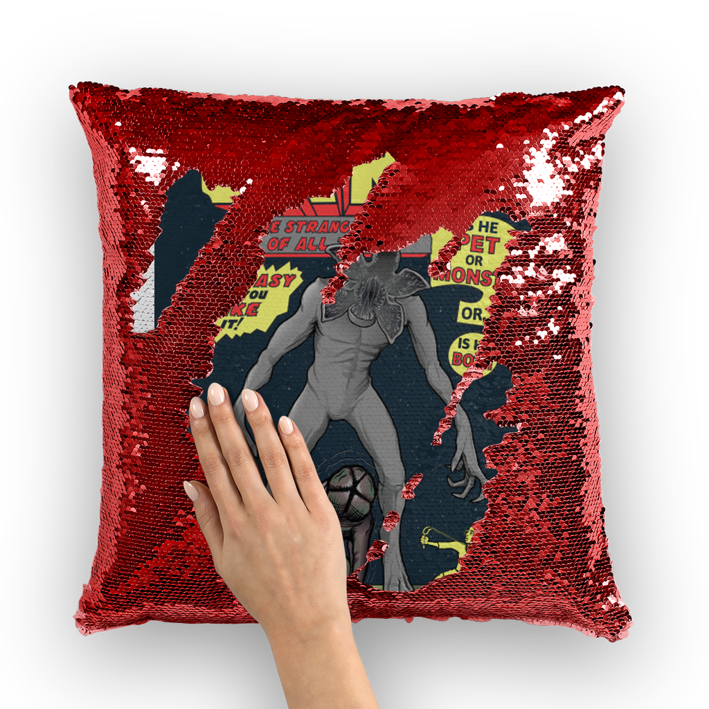 VIRGIN TEEZ Sequin Cover Red / White The Incredible Dart Sequin Cushion Cover