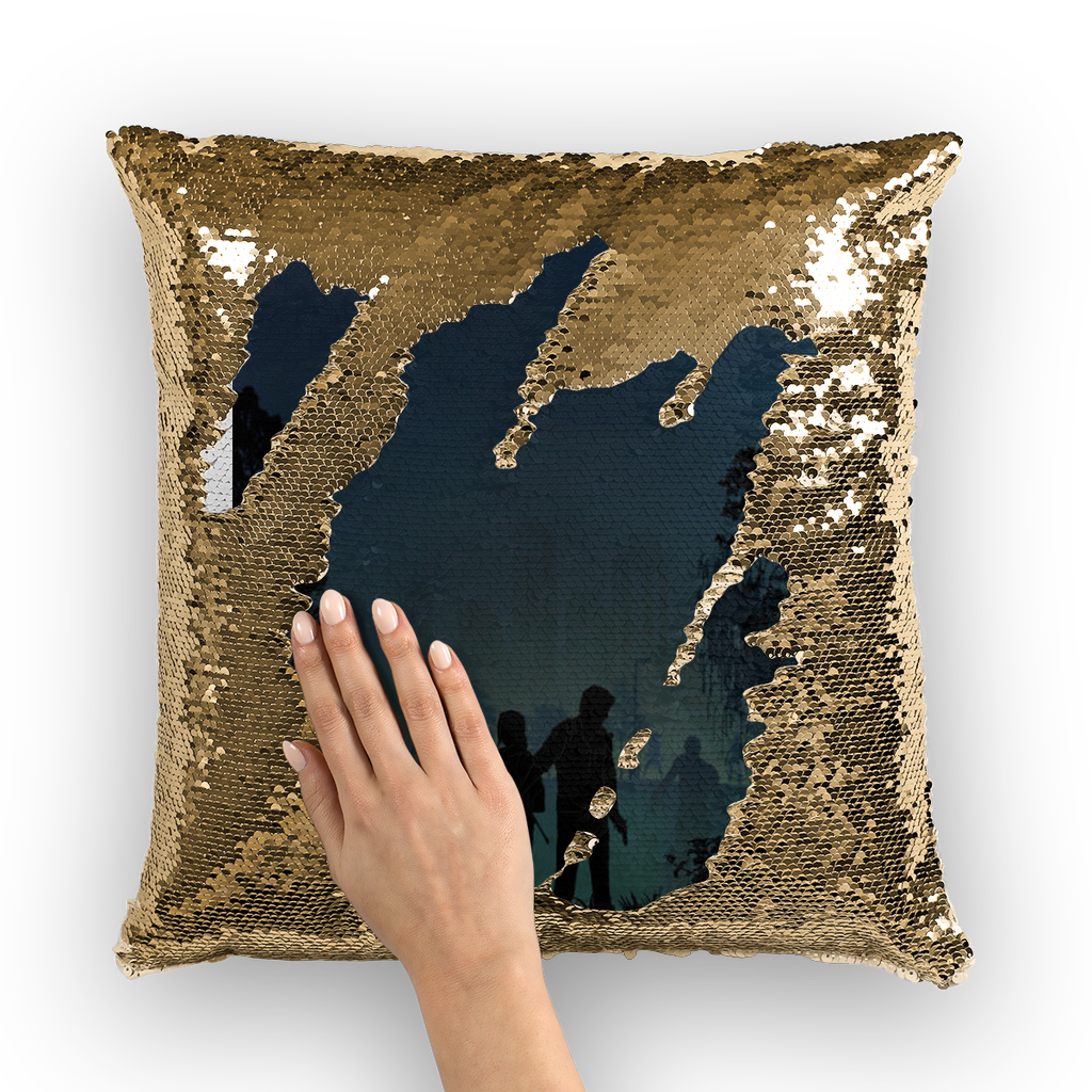 VIRGIN TEEZ Sequin Cover Gold / White The Last of Us Sequin Cushion Cover