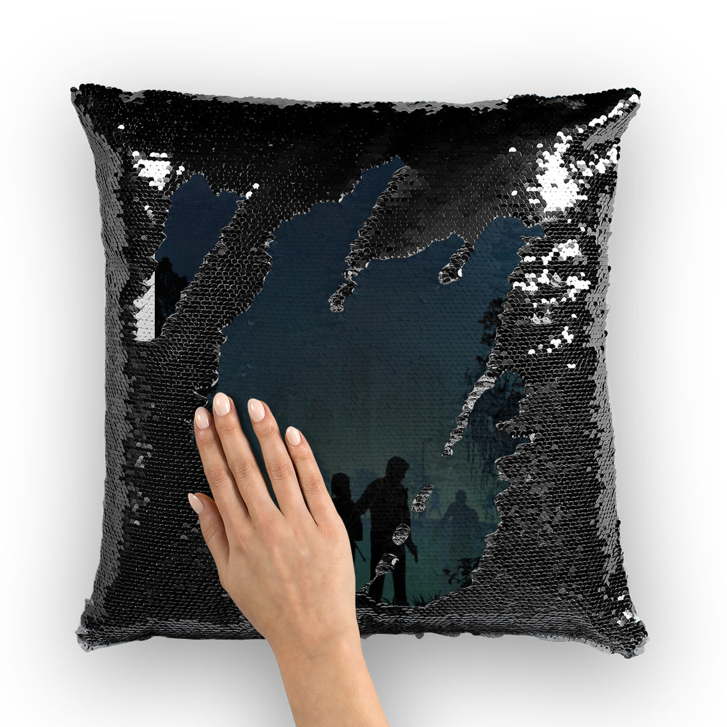 VIRGIN TEEZ Sequin Cover Black / White The Last of Us Sequin Cushion Cover