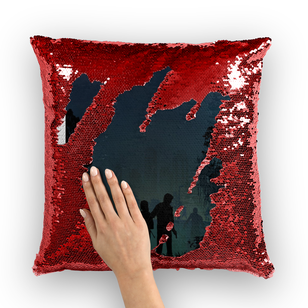 VIRGIN TEEZ Sequin Cover Red / White The Last of Us Sequin Cushion Cover