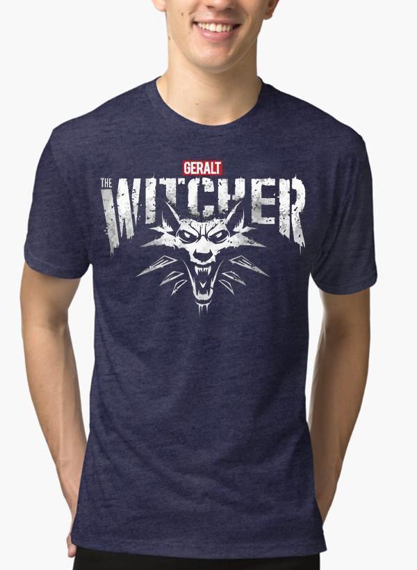 M Nidal Khan T-shirt SMALL / Navy The Witcher Half Sleeves Melange T-shirt