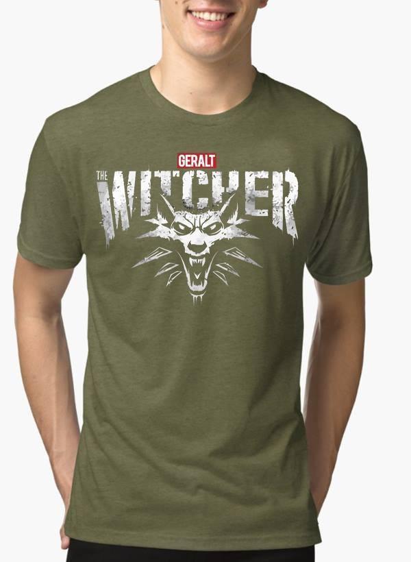 M Nidal Khan T-shirt SMALL / Green The Witcher Half Sleeves Melange T-shirt