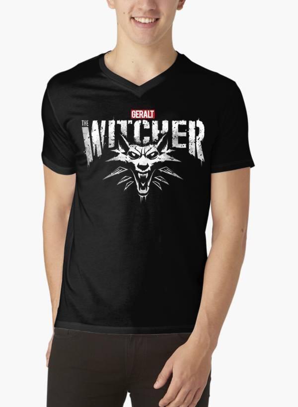 M Nidal Khan T-shirt SMALL The Witcher Half Sleeves V-Neck T-shirt