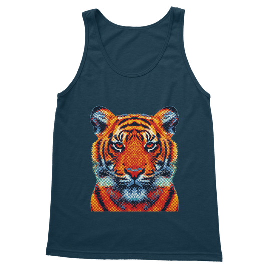 VIRGIN TEEZ Tank Top Navy / S Tiger - Colorful Animals Classic Adult Vest Top