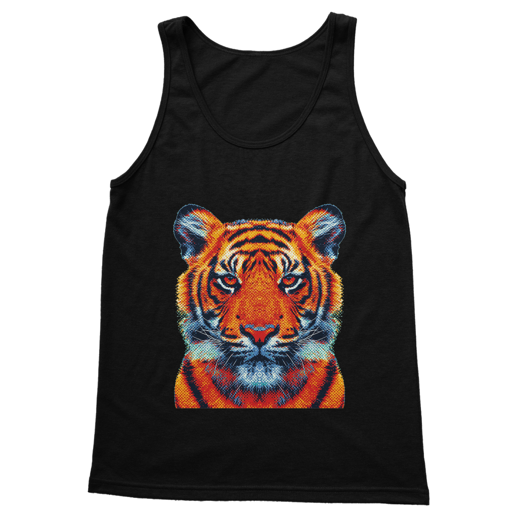 VIRGIN TEEZ Tank Top Black / S Tiger - Colorful Animals Classic Adult Vest Top