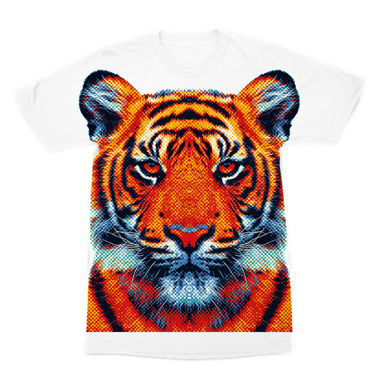 VIRGIN TEEZ Sublimation Men T-Shirt XS Tiger - Colorful Animals Premium Sublimation Adult T-Shirt