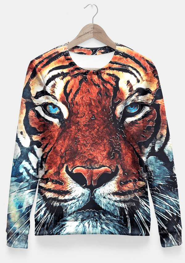 Sadaf Hamid Sweat Shirt Tiger Fitted Waist Sweater Women