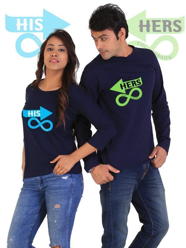 HUM TUM T-SHIRT Till Infinity Couple Full Sleeves