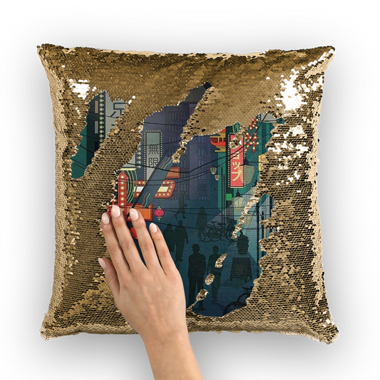 VIRGIN TEEZ Sequin Cover Gold / White 東京都 (Tokyo) Sequin Cushion Cover