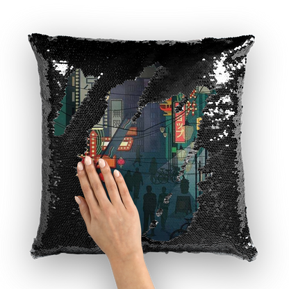 VIRGIN TEEZ Sequin Cover Black / White 東京都 (Tokyo) Sequin Cushion Cover