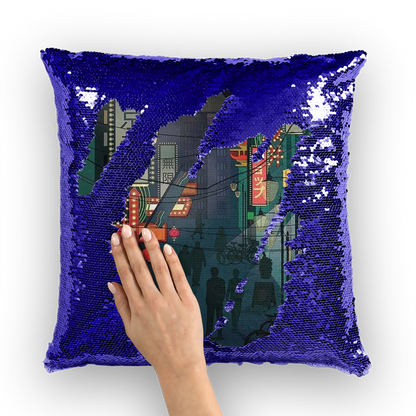 VIRGIN TEEZ Sequin Cover Navy / Silver 東京都 (Tokyo) Sequin Cushion Cover