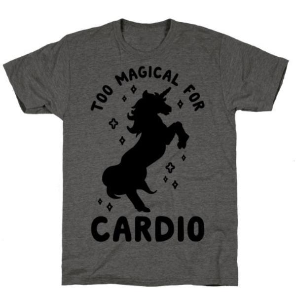 GYM FIT T-SHIRT TOO MAGICAL FOR CARDIO CHARCOAL T-SHIRT