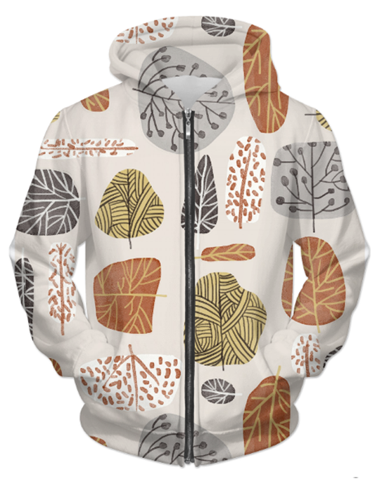 Virgin Teez Sublimation Hoodie Tree Stamps UNISEX ZIP HOODIE