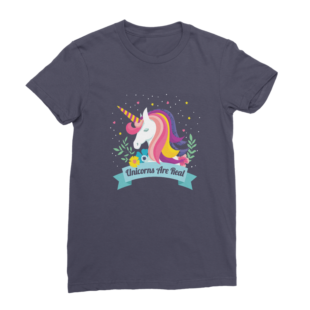 VIRGIN TEEZ Women T-Shirt Navy / Female / S Unicorns Are Real Premium Jersey Women's T-Shirt