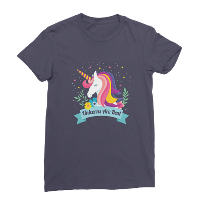 VIRGIN TEEZ Women T-Shirt Navy / Female / S Unicorns Are Real Premium Jersey Women's T-Shirt