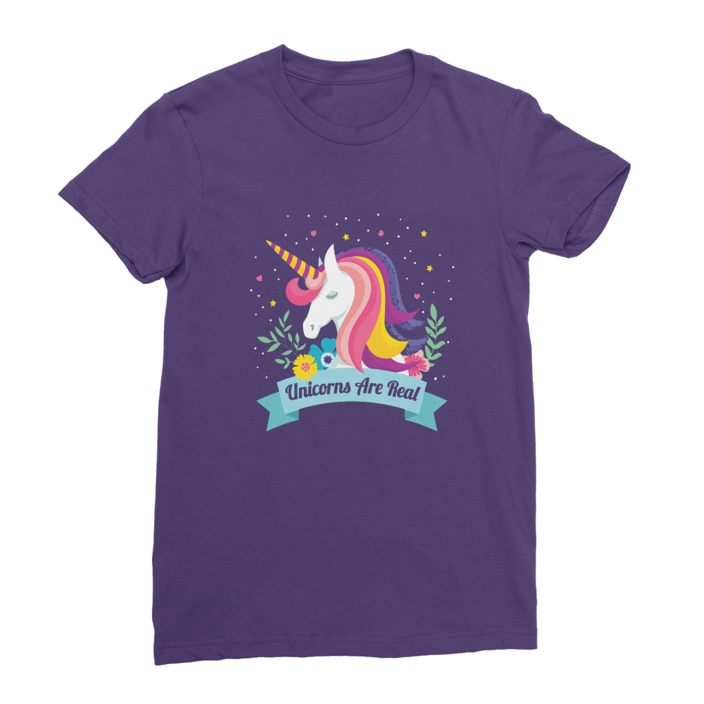 VIRGIN TEEZ Women T-Shirt Purple / Female / S Unicorns Are Real Premium Jersey Women's T-Shirt