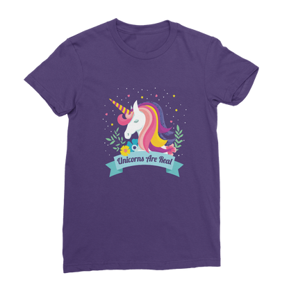 VIRGIN TEEZ Women T-Shirt Purple / Female / S Unicorns Are Real Premium Jersey Women's T-Shirt