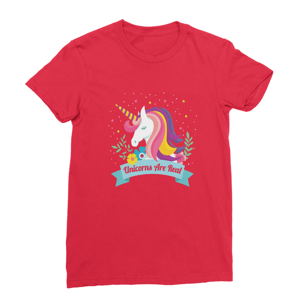 VIRGIN TEEZ Women T-Shirt Red / Female / S Unicorns Are Real Premium Jersey Women's T-Shirt