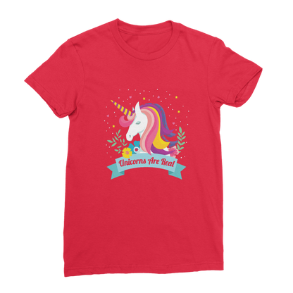 VIRGIN TEEZ Women T-Shirt Red / Female / S Unicorns Are Real Premium Jersey Women's T-Shirt