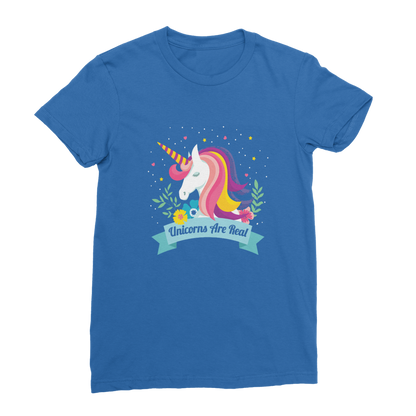 VIRGIN TEEZ Women T-Shirt Royal Blue / Female / S Unicorns Are Real Premium Jersey Women's T-Shirt