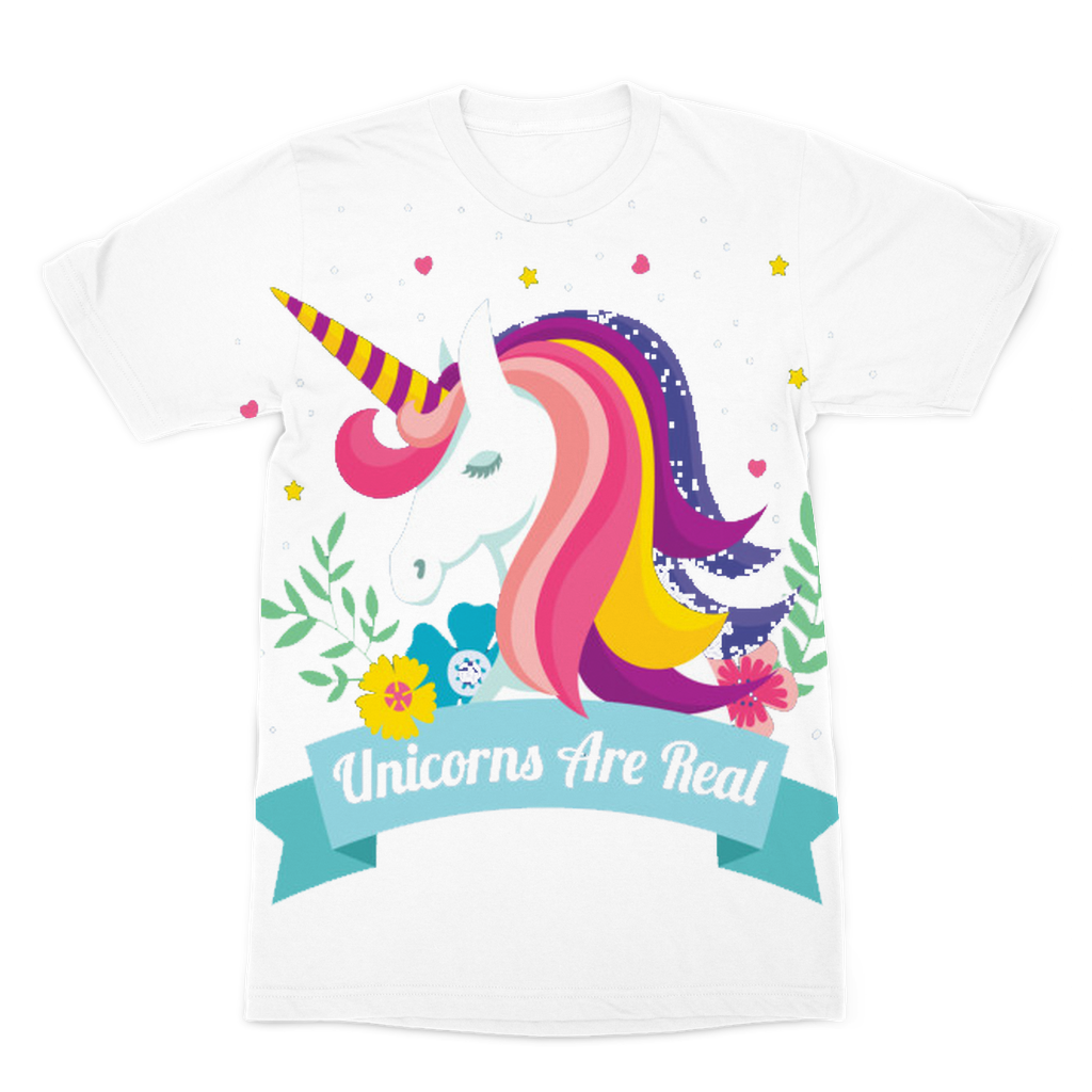 VIRGIN TEEZ Sublimation Men T-Shirt XS Unicorns Are Real Premium Sublimation Adult T-Shirt